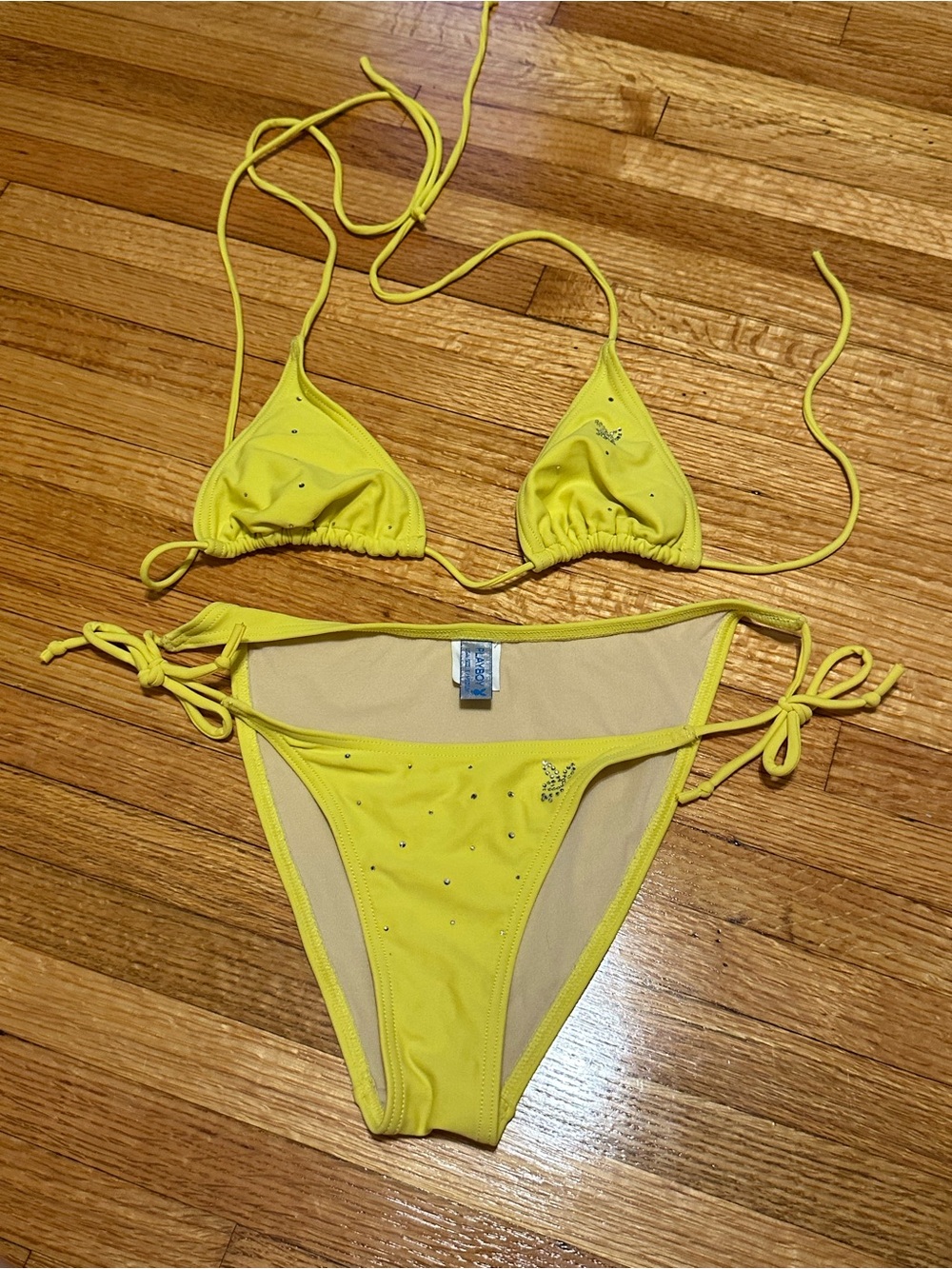 Vintage y2k playboy rhinestone bikini